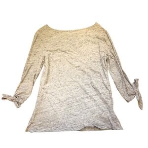 Old Navy Women's Gray Marled Tie Sleeve Long Sleeve Top Size S‎